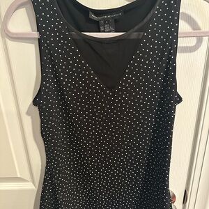 White House Black Market Black and White Polka Dot Blouse